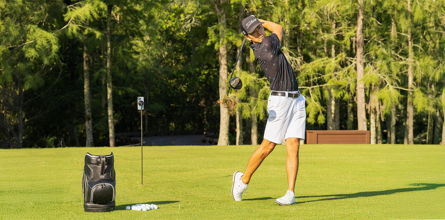 GPOD X filming a swing on the golf course