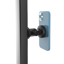 Load image into Gallery viewer, iphone attached and mounted to the gpod caddy magnetic golf cart phone holder
