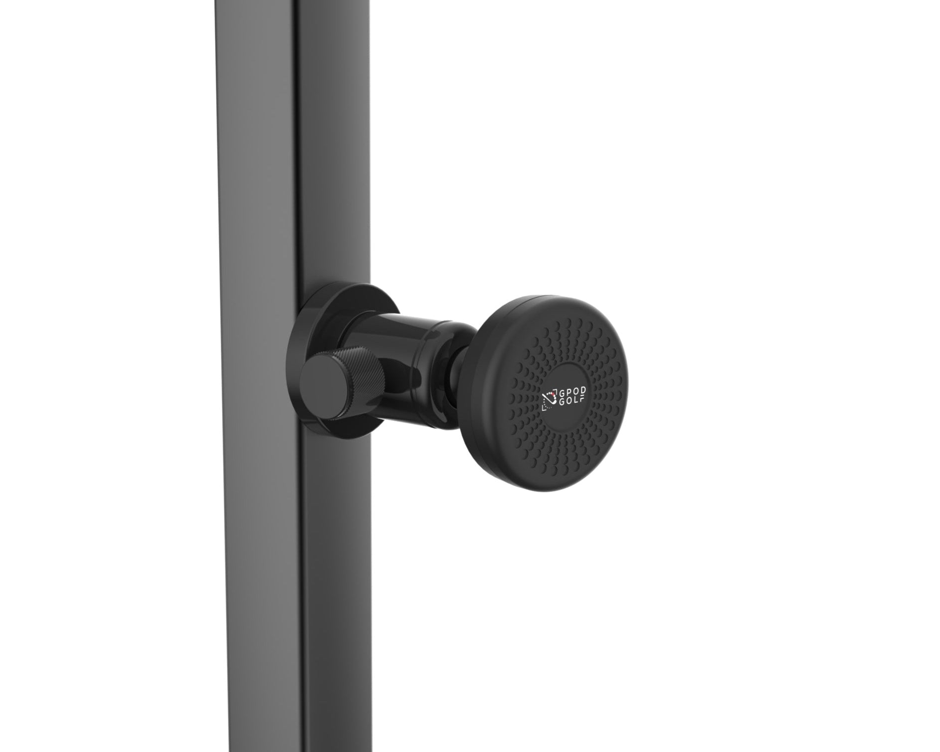 front side view of the adjustable magnetic golf cart phone holder called gpod caddy