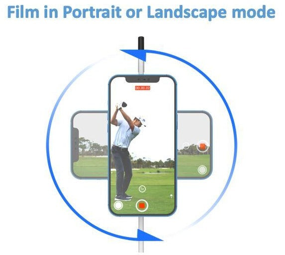 GPOD Mini cradle free mount allowing to film in portrait or landscape mode. Iphone attached to the gpod mini magnetically and is able to swivel freely to film in any mode.