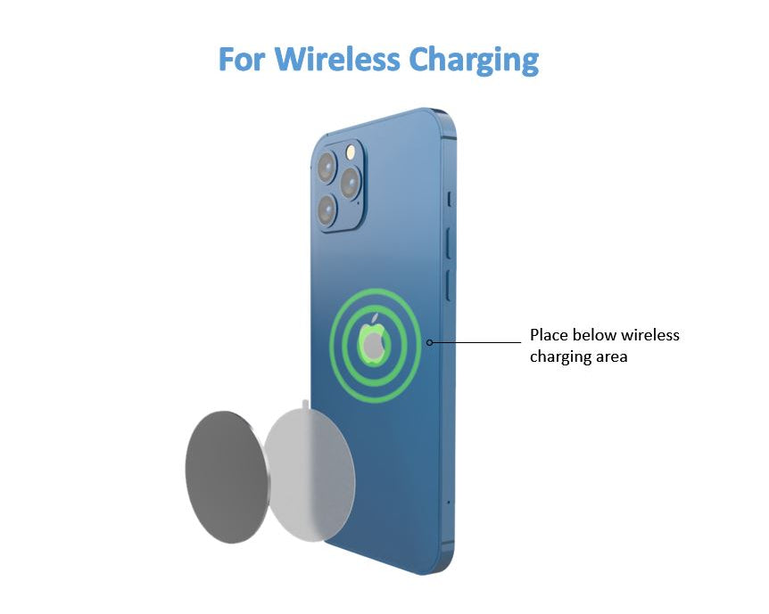 metal plate installation for wireless chargers